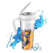 Riwcyla Portable Blender for Shakes and Smoothies 16 Rechargeable Type,C Size Blender with 6 Ultra Sharp /Straw/Cleaning Brush Multifunctional Handheld Blender Cup for Office/Home/Sports/Travel/Gy