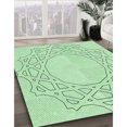 thumbnail image 3 of Ahgly Company Tapis d'Intérieur Lavable à la Machine, Carré, Transitionnel, Vert Menthe, Tapis de Zone, 8 Pieds Carré, 3 of 7