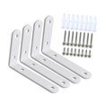 thumbnail image 4 of Shangren 4Pcs Corner Brace Sets Joint Angle Brackets for Laundry Room Kitchen Cabinet White, 4 of 8