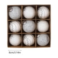 thumbnail image 3 of Meitianfacai 8cm Christmas Balls 9pcs Set Christmas Balls Sequins Lace Christmas Decoration Balls Christmas Gift Balls Christmas Tree Decoration, White, 3 of 6