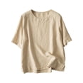 thumbnail image 1 of Yuyuzo Hauts pour Femmes Manches Courtes Col Rond Blouses Décontractées Confortables Tuniques Amples, 1 of 7