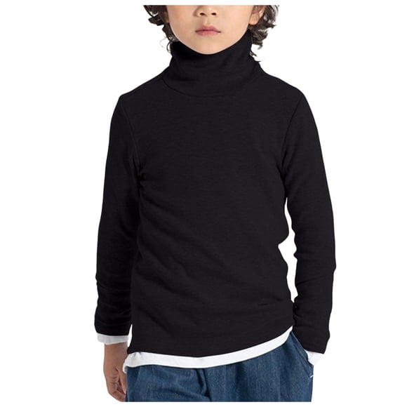 Splozh Cotton Long Sleeve Tee Shirts for Boys Kids Girl Sweatshirts Christmas Crewneck Long Sleeve Pullover Cotton Graphic Top Sweater Shirts Black,4-5 Years