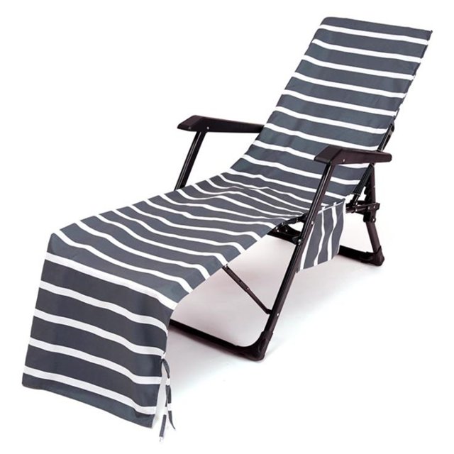 Meitianfacai Housse de Chaise à Rayures Serviette de Plage Imprimée Serviette de Chaise en Polyester et Coton