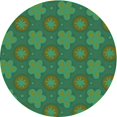 thumbnail image 1 of Ahgly Tapis d'Intérieur Lavable en Machine Carré Vert Jungle Transitionnel, 3 Pieds Carré, 1 of 7