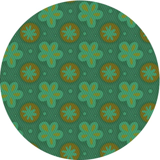 Ahgly Tapis d'Intérieur Lavable en Machine Carré Vert Jungle Transitionnel, 3 Pieds Carré