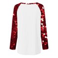 thumbnail image 5 of Penkiiy Hauts de Mode à Manches Longues pour Femmes, Col Rond Mignon, Blouse Tendance, Saint-Valentin 2025, Grande Taille, Imprimé Cœur d'Amour, 2TG Rouge, 5 of 5