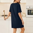 thumbnail image 4 of ShomPort Robe T-Shirt d'Été pour Femme Décontractée à Manches Courtes, Col Rond, Basique, Ample, Mini, avec Poches, 4 of 6