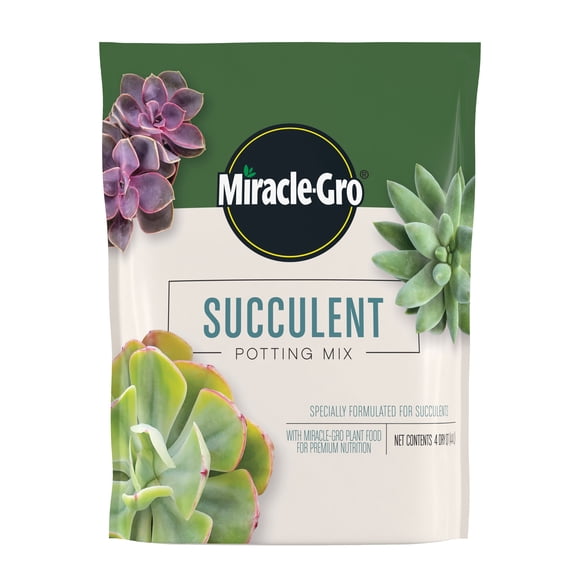 Miracle-Gro Succulent Potting Mix, For Indoor Succulents, Made with Plant Food, 4 qt.