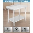 thumbnail image 3 of BeesClover Stainless Steel Table for Prep & Work with Backsplash, Kitchen Heavy Duty Table with Adjustable Under Shelf and Foot for Restaurant, Home and Hotel, 3 of 9