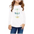 thumbnail image 2 of RXIRUCGD Chemises à Manches Longues pour Filles, Col Rond Mignon, Blouses Décontractées Élégantes (Blanc, Taille : 13 Ans), 2 of 5