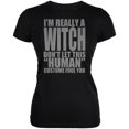 thumbnail image 1 of Halloween Human Witch Costume Juniors Soft T Shirt, 1 of 1