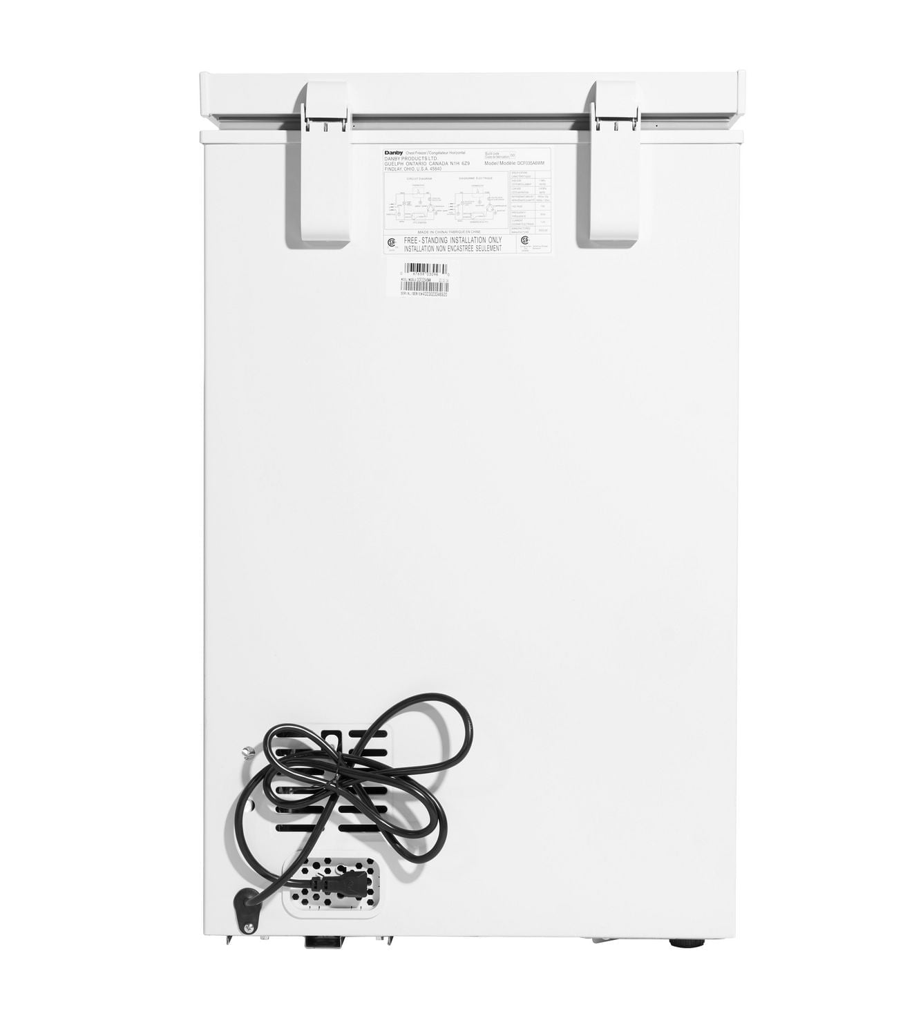 Danby DCF035A6WM Modèle carré de congélateur coffre de 3,5 pi3 DOE en Blanc
