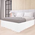 thumbnail image 1 of PiccoCasa Polyester Brushed Bed Skirt with Elastic Dust Ruffles 16" Drop, Queen Snow White, 1 of 9