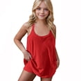 thumbnail image 3 of lcziwo Robes de Tennis pour Enfants Filles avec Shorts Été Entraînement Golf Mini Robes Bretelles Spaghetti Sans Manches Combinaison Robe Rouge Cadeaux pour Hommes, 3 of 3