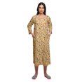 thumbnail image 4 of Moomaya Robe de Nuit Imprimée Longueur Genou en Coton avec Bordure en Dentelle Manches 3/4 pour Femmes, 4 of 5