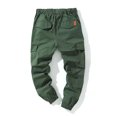 thumbnail image 1 of FOCUSNORM Pantalon Cargo Homme Couleur Unie, Coupe Ample Taille à Cordon, 1 of 10