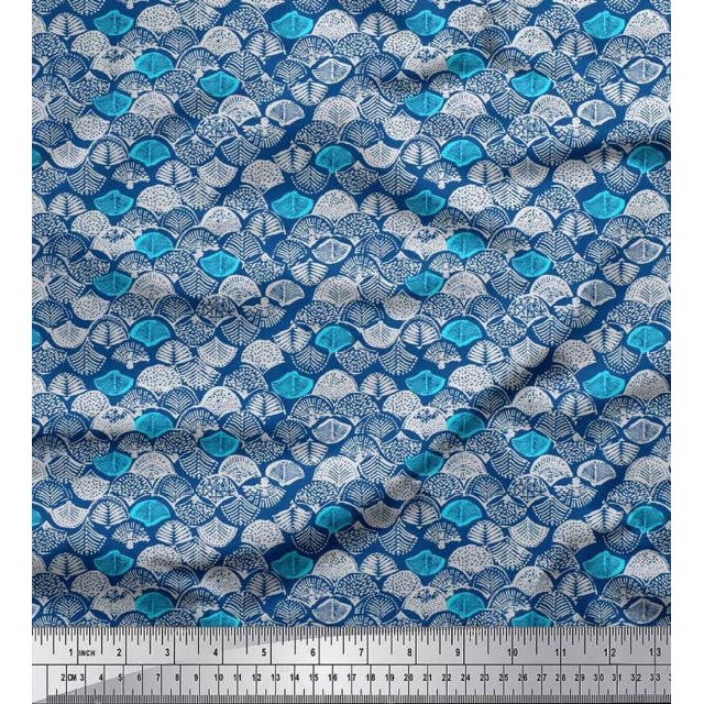 Soimoi Polyester Crepe Fabric Tribal African Printed Fabric 1 Yard 42 Inch Wide