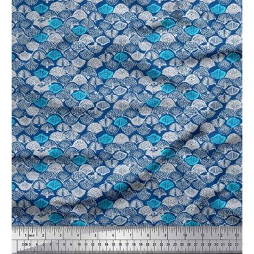 Soimoi Moss Tissu Georgette Tissu d'Artisanat Imprimé Tribal Africain au Mètre 42 Pouces de Large