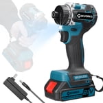 Mistaha 21V Perceuse sans fil avec vitesse réglable, moteur sans brosse, LED Système de refroidissement et de lumière - Batterie au lithium incluse
