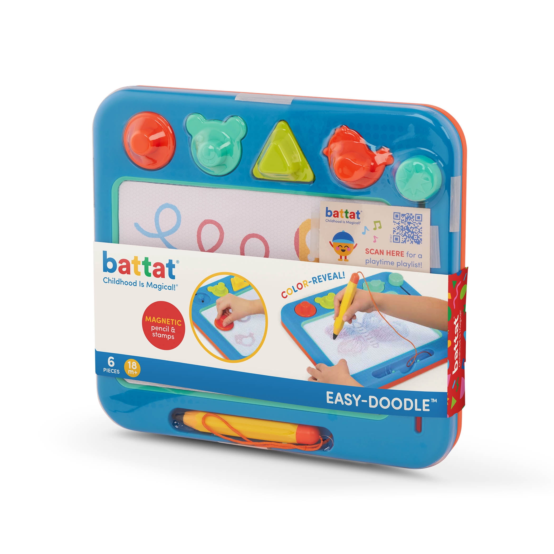 Battat Easy-Doodle Magnetic Drawing Plastic Board with Color Reveal, Toddler and Preschool Toys