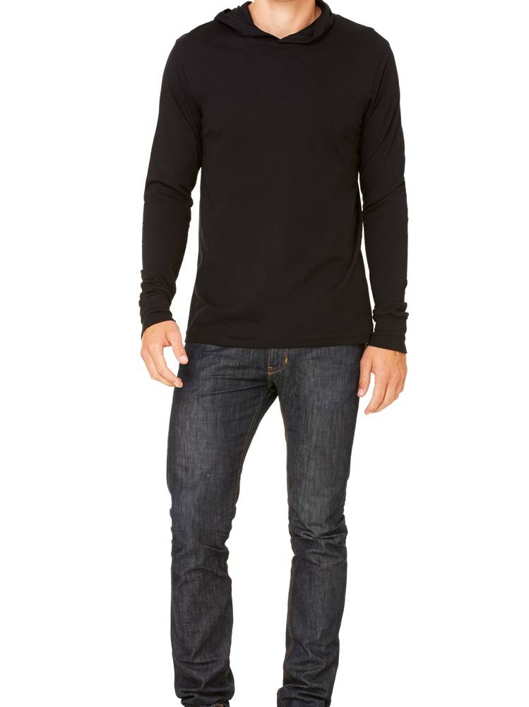 Gravity Threads Men's Long Sleeve Hoodie Shirt, Black XL