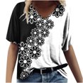 thumbnail image 1 of T-shirts Graphiques pour Femmes T-Shirts de Mode pour Femmes Imprimés Décontractés Col en V Manches Courtes T-Shirts Amples Hauts Manches Courtes pour Femmes Hauts Manches Courtes pour Femmes Soyez Gentille T-Shirts pour Femmes, 1 of 1
