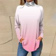 thumbnail image 2 of FAIWAD Women's Turtleneck Long Sleeve Tops Basic Layering Irregular U Hem Soft Underwear Tunic Tops, 2 of 4