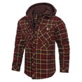 thumbnail image 2 of LOVZFMLL Jackets for Men's Winter Checkered With Button Pockets And Long Sleeved Hooded Casual Jacket, 2 of 5
