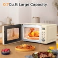 thumbnail image 2 of Costway 0.7 Cu.ft Retro Countertop Microwave Oven 700W LED Display Glass Turntable Off-White, 2 of 10