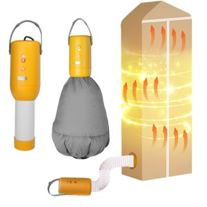 Séchoir portatif, 200-400W Petit sécheuse multifonctionnel avec grands sacs de vêtements et tube d'extension de chaussures chaudes pour la maison de voyage blanchisserie