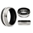 thumbnail image 2 of Bague Alliance pour Homme en Titane Bombé Bicolore (9 mm), 2 of 4