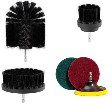 EGNMCR Brosses 6 Pcs Brosse de Nettoyage Électrique pour Coulis Ensemble d'Outils Combo Jaune Nouvelle Brosse