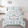 thumbnail image 1 of Erosebridal Teen Blue Flower Bedding King Comforter Set,Exotic Style Comforter Sets King Size,Botanical Room Decorative,Reversible,Microfiber,3 Pieces, 1 of 8