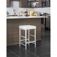 thumbnail image 3 of 26" Backless Stool in White Fabric with Polished Chrome Legs, 3 of 4