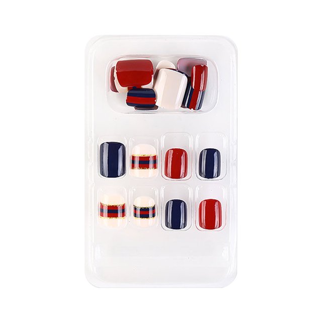 ziyahi False Nail Wearable Perfect Matching Simple to Wear No Irritating Odor Fake Fingernail Breathable Press Type Adjustable Paster Type 16 Type 23 F741 1Set