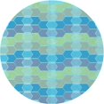 thumbnail image 1 of Ahgly Company Tapis de Zone Rond d'Intérieur Lavable à la Machine, Transitionnel, Bleu Ara Bleu Vert, 6 Pieds Rond, 1 of 7