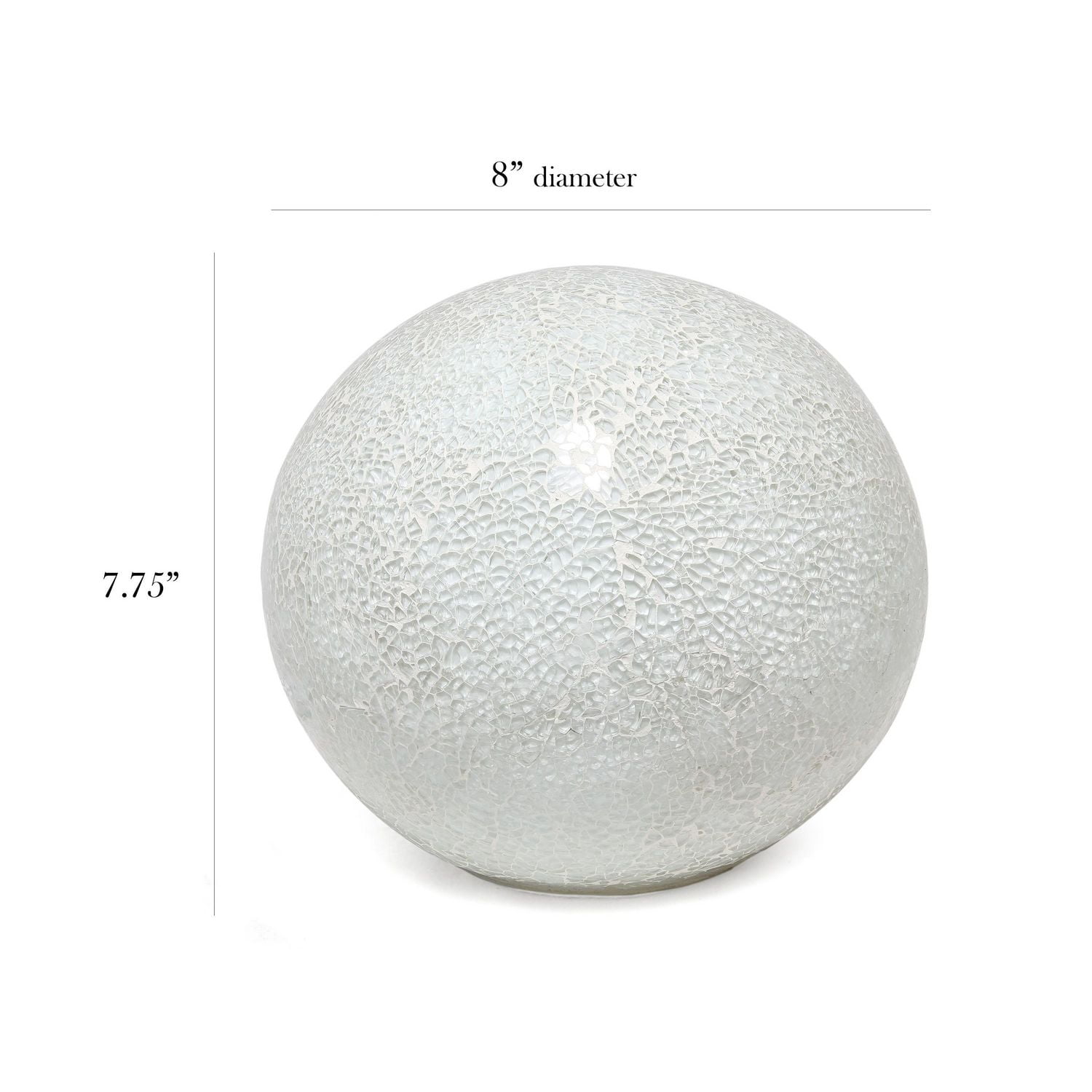 Lampe de table Simple Designs en forme de boule en pierre mosaïque à 1 lumière, blanche