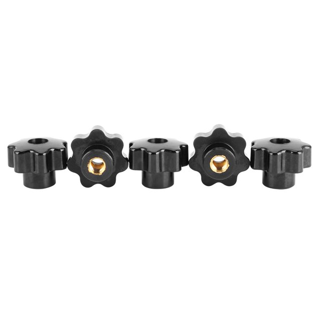 5PCS Nuts Knob Grip Clamping Handle Nut Nuts Knob Grip 7 Star Threaded Knob Black Plastic Screw Handle For Industrial Equipment Tool