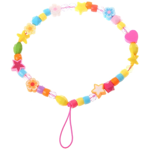 Phone Lanyard Beaded Letter Hanging Phone Chain Strap Beads Cellphone Strap