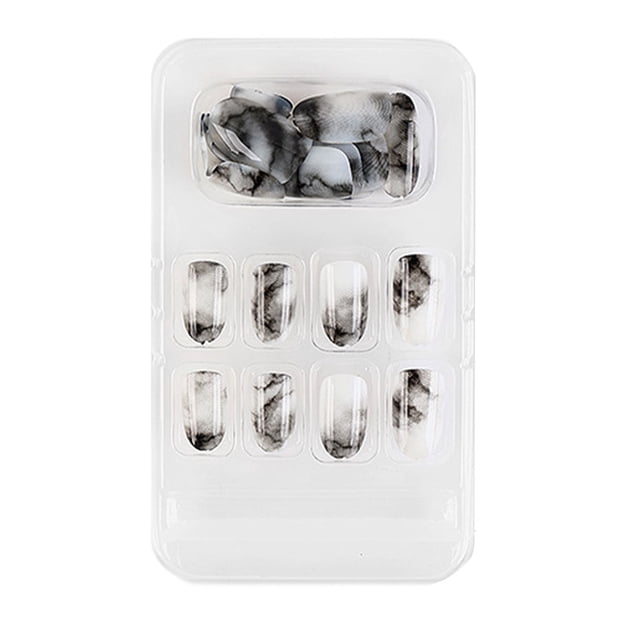 relayinert False Nail Removable Wearable Simple to Apply Smooth Surface Various Shapes Fake Fingernail Strong Viscosity Charming Paster 25