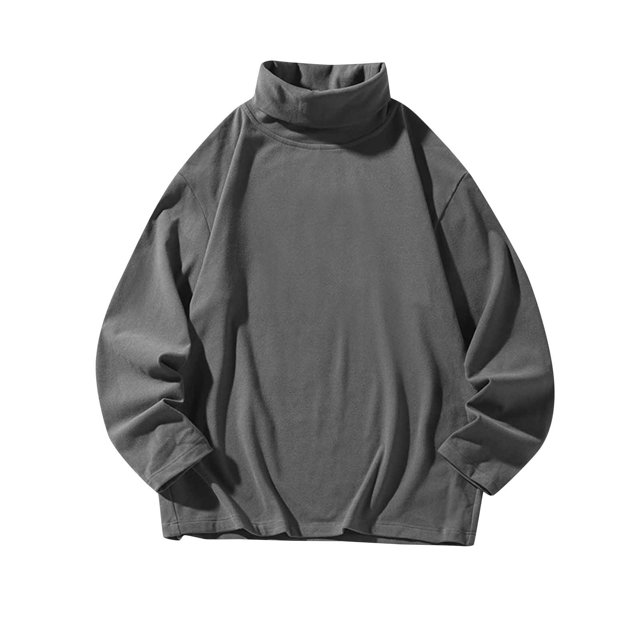 UKLSQMA Chemise à Manches Longues pour Hommes, Mode Décontractée Col Roulé T-shirt à Manches Longues Pull Base Col Montant