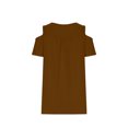 thumbnail image 4 of FAIWAD T-Shirts à Épaules Dénudées d'Été pour Femmes, Manches Courtes, Col Ras du Cou, T-Shirts Unis, Tunique Basique Décontractée, 4 of 6