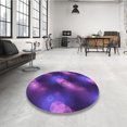 thumbnail image 4 of Ahgly Company Tapis d'Intérieur Lavable en Machine Carré Transitionnel Violet Prune, 8 Pieds Carré, 4 of 7