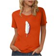 thumbnail image 1 of Dadaria Hauts pour Femmes Chemise Orange T-Shirt à Manches Courtes T-Shirt Col Rond Tee d'Été Chandail Blouses TG, 1 of 5