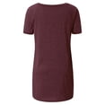 thumbnail image 4 of TIMIFIS T-Shirt à Manches Courtes à Col en V Imprimé Floral pour Femme, Tunique Décontractée Fluide Plissée, Hauts Blouse, 4 of 5