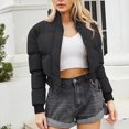 thumbnail image 4 of XZNGL Woman Short Long Sleeve Stand Collar Warm Casual Bread Down Jacket, 4 of 8