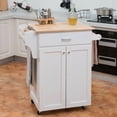 thumbnail image 3 of Gymax Îlot de Cuisine Roulant Chariot Utilitaire de Cuisine Armoire de Rangement avec Porte-Épices Blanc, 3 of 10
