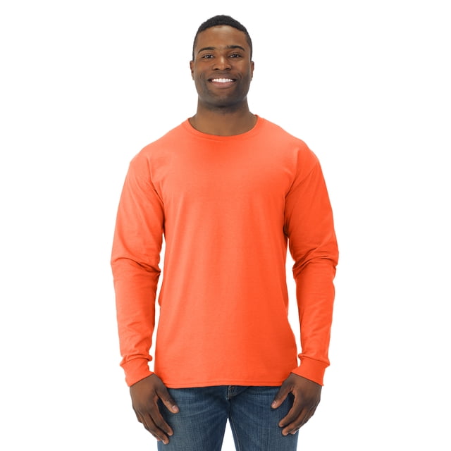 Jerzees T-Shirt à Manches Longues pour Hommes DRI-POWER Active, 2X, Orange Safty