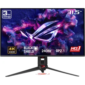 ASUS ROG Swift 32 de pouce UHD 4K 240Hz AMD FreeSync Prime Pro & G-Sync Compatible 0.03ms HDR500 USB-C GEN 3 OLED Moniteur d'ordinateur de jeu avec réglable en hauteur, pivotant & Tilt Stand PG32UCDM3