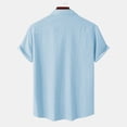 thumbnail image 3 of Besolor Mens Summer Short Sleeve Shirts Collared Button down Shirts Big and Tall Casual Solid Color Beach Shirts Tops, 3 of 6
